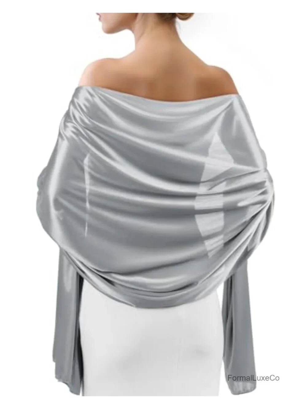 Satin Shawl Wrap for Women Evening Dresses Wedding Bridal Party Silky Scarf